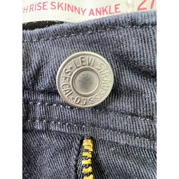 Levis 721 High Rise Skinny Ankle Jeans Womens 27 Black Cargo Stretch Denim Pants - Picture 6 of 16